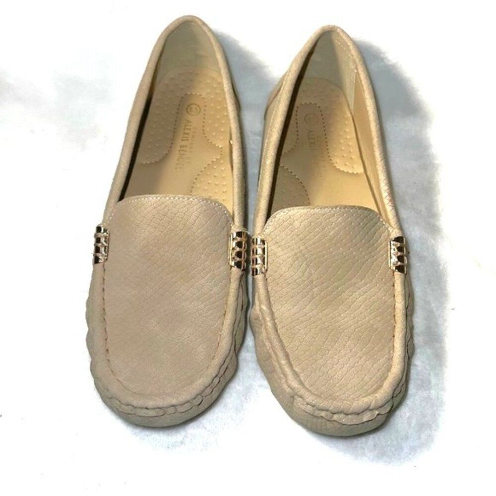 Alexis Bendel Textured Taupe Loafers - Size 8 1/2